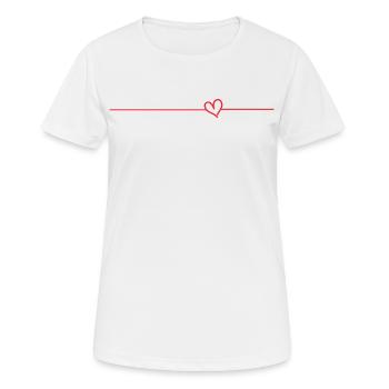 Coeur rouge - T-shirt respirant Femme - blanc - Devant - AI Model Female 172 dark (172cm)