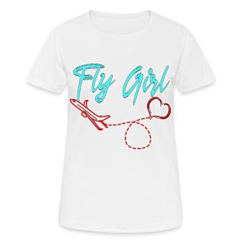 Airplane Pilot Flying Love Girl I Gift - Women's Breathable T-Shirt - white - Front - AI Model Female 172 dark (172cm)
