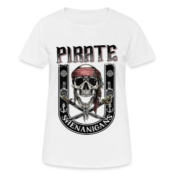 Lassen Sie die Piraten-Tricks mit dem Tattoo-Stil beginnen - Frauen T-Shirt atmungsaktiv - Weiß - Vorne - AI Model Female 172 dark (172cm)