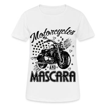 Motorräder und Mascara Damen Motorrad Biker - Frauen T-Shirt atmungsaktiv - Weiß - Vorne - AI Model Female 172 dark (172cm)