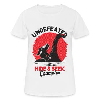 Monstre du Loch Ness et Big Foot Mythique - T-shirt respirant Femme - blanc - Devant - AI Model Female 172 dark (172cm)