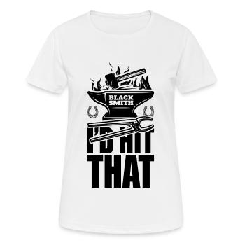 Ich würde diesen lustigen Schmied Metallarbeiter treffen - Frauen T-Shirt atmungsaktiv - Weiß - Vorne - AI Model Female 172 dark (172cm)