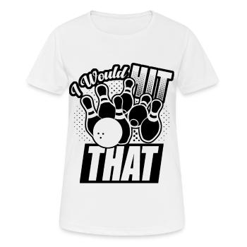 Je frapperais ce drôle de bowling retro bowler - T-shirt respirant Femme - blanc - Devant - AI Model Female 172 dark (172cm)