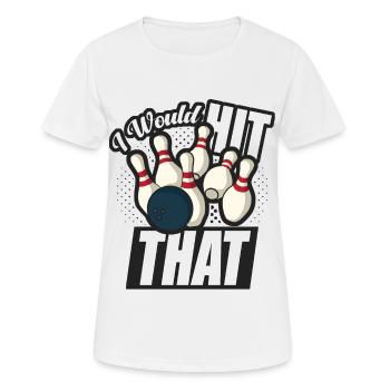Je frapperais ce drôle de bowling retro bowler - T-shirt respirant Femme - blanc - Devant - AI Model Female 172 dark (172cm)