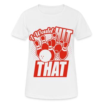 Je frapperais ce drôle de bowling retro bowler - T-shirt respirant Femme - blanc - Devant - AI Model Female 172 dark (172cm)