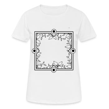 Ornamente Verzierung Rahmen Schwarz Deko - Frauen T-Shirt atmungsaktiv - Weiß - Vorne - AI Model Female 172 dark (172cm)