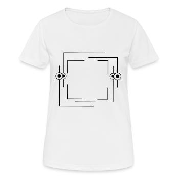 Bordure noire Ligne de tiret Texte de base - T-shirt respirant Femme - blanc - Devant - AI Model Female 172 dark (172cm)