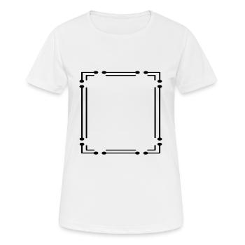 Kreis Linien Rahmen mit Strichen Schwarz - Frauen T-Shirt atmungsaktiv - Weiß - Vorne - AI Model Female 172 dark (172cm)
