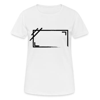 Verwitterter Rechteckiger Rahmen Striche - Frauen T-Shirt atmungsaktiv - Weiß - Vorne - AI Model Female 172 dark (172cm)