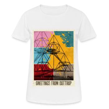 Bottrop Germany City Skyline Stamp Colorful - Women's Breathable T-Shirt - white - Front - AI Model Female 172 dark (172cm)