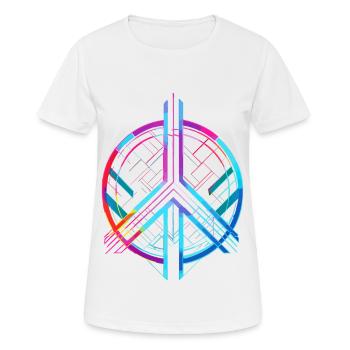 Signe de paix paix néon coloré contre l’amour de la guerre - T-shirt respirant Femme - blanc - Devant - AI Model Female 172 dark (172cm)