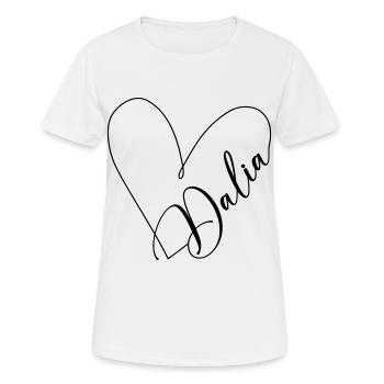 Dalia Name Herzlinie - Frauen T-Shirt atmungsaktiv - Weiß - Vorne - AI Model Female 172 dark (172cm)