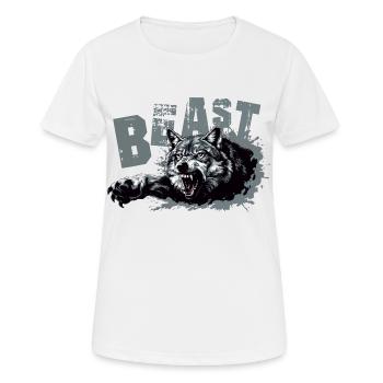 Beast Wolf - Frauen T-Shirt atmungsaktiv - Weiß - Vorne - AI Model Female 172 dark (172cm)