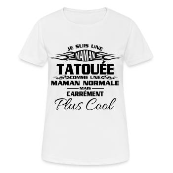 Maman tatouée - T-shirt respirant Femme - blanc - Devant - AI Model Female 172 dark (172cm)