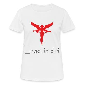 Fun Shirt Engel in Zivil für Frauen und - Frauen T-Shirt atmungsaktiv - Weiß - Vorne - AI Model Female 172 dark (172cm)