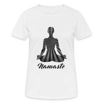 Namaste - Frauen T-Shirt atmungsaktiv - Weiß - Vorne - AI Model Female 172 dark (172cm)