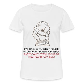 I try to look at things from your point of view - Women's Breathable T-Shirt - white - Front - AI Model Female 172 dark (172cm)