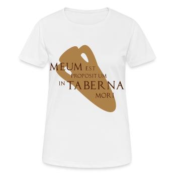 Trinkspruch Latein, meum est ... - Frauen T-Shirt atmungsaktiv - Weiß - Vorne - AI Model Female 172 dark (172cm)