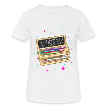 Dossier étudiant pour la scolarisation - T-shirt respirant Femme - blanc - Devant - AI Model Female 172 dark (172cm)