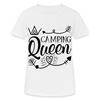 Cadeau chemise Camping Queen Adventure - T-shirt respirant Femme - blanc - Devant - AI Model Female 172 dark (172cm)