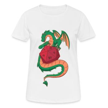 Dragon & D20 (Rollenspiele) - Frauen T-Shirt atmungsaktiv - Weiß - Vorne - AI Model Female 172 dark (172cm)