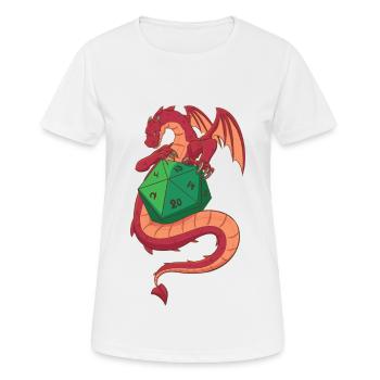 Dragon & D20 (Rollenspiele) - Frauen T-Shirt atmungsaktiv - Weiß - Vorne - AI Model Female 172 dark (172cm)