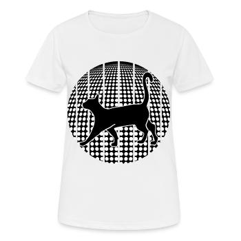 Schwarze Katze - Frauen T-Shirt atmungsaktiv - Weiß - Vorne - AI Model Female 172 dark (172cm)