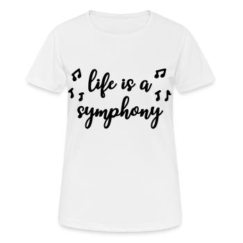 life is a symphony life music quote - Women's Breathable T-Shirt - white - Front - AI Model Female 172 dark (172cm)