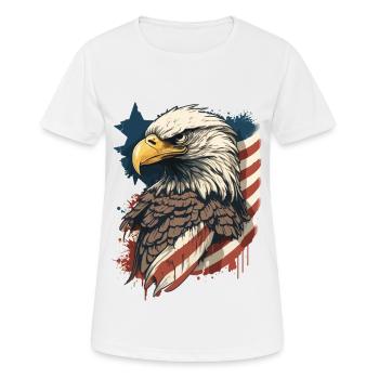 Eagle USA Amérique Flag Eagle Head Vintage - T-shirt respirant Femme - blanc - Devant - AI Model Female 172 dark (172cm)