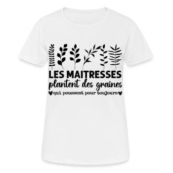 Les maîtresses plantent des graines cadeau - T-shirt respirant Femme - blanc - Devant - AI Model Female 172 dark (172cm)