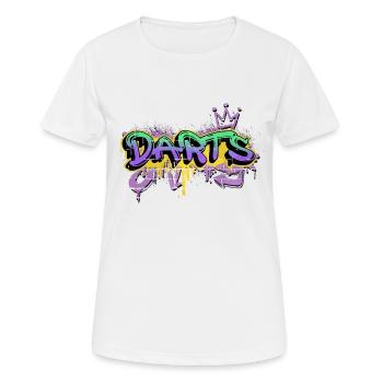 Fléchettes Dart Graffiti Pulvérisateur Joueur de fléchettes - T-shirt respirant Femme - blanc - Devant - AI Model Female 172 dark (172cm)