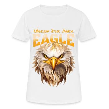 aigle, tête d’aigle, oiseau de proie, oiseau de proie, animal, nature - T-shirt respirant Femme - blanc - Devant - AI Model Female 172 dark (172cm)