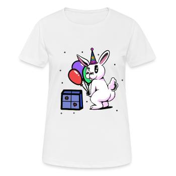 Hase Geburtstag Gratulieren Glückwunsch Feiern - Frauen T-Shirt atmungsaktiv - Weiß - Vorne - AI Model Female 172 dark (172cm)