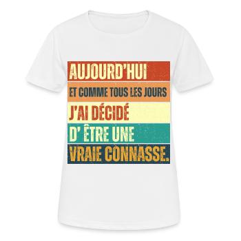 J' ai décidé d' être un vrai connard humour rétro - T-shirt respirant Femme - blanc - Devant - AI Model Female 172 dark (172cm)