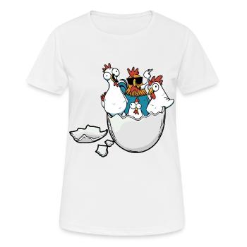 Coquille d’œuf Poulets Oeufs de Pâques Volaille Volaille - T-shirt respirant Femme - blanc - Devant - AI Model Female 172 dark (172cm)