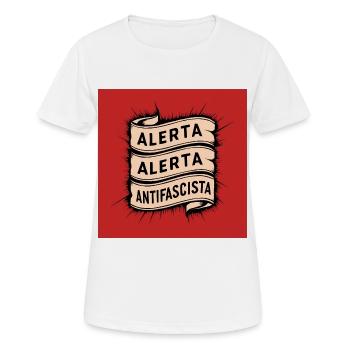 Alerta Antifaschist - Frauen T-Shirt atmungsaktiv - Weiß - Vorne - AI Model Female 172 dark (172cm)
