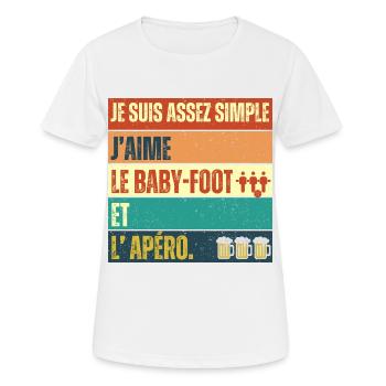 J' aime le baby-foot et l' apéro cadeau vintage - T-shirt respirant Femme - blanc - Devant - AI Model Female 172 dark (172cm)