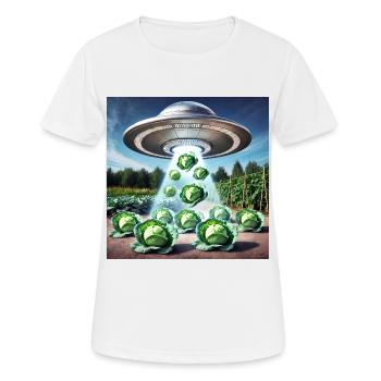 OVNI et Choux - Invasion Verte - T-shirt respirant Femme - blanc - Devant - AI Model Female 172 dark (172cm)