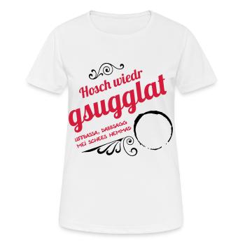Schwäbisches Kleckern - Frauen T-Shirt atmungsaktiv - Weiß - Vorne - AI Model Female 172 dark (172cm)