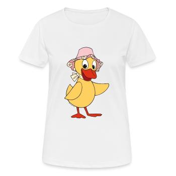 Schnatterinchen - Frauen T-Shirt atmungsaktiv - Weiß - Vorne - AI Model Female 172 dark (172cm)