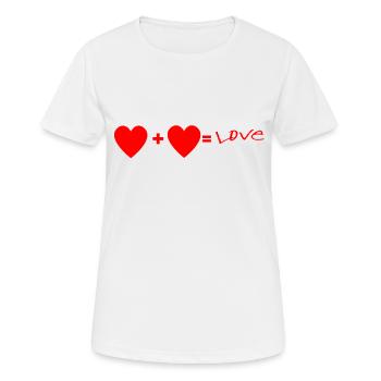 Coeur+ Coeur= Love - T-shirt respirant Femme - blanc - Devant - AI Model Female 172 dark (172cm)