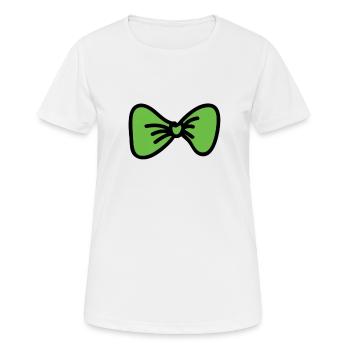 Cravate mouche verte Querbinder - T-shirt respirant Femme - blanc - Devant - AI Model Female 172 dark (172cm)