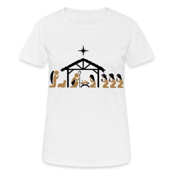 Nativité la veille de Noël - T-shirt respirant Femme - blanc - Devant - AI Model Female 172 dark (172cm)