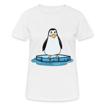 Pingouin Changement climatique Pôle Nord Enfants Nature - T-shirt respirant Femme - blanc - Devant - AI Model Female 172 dark (172cm)