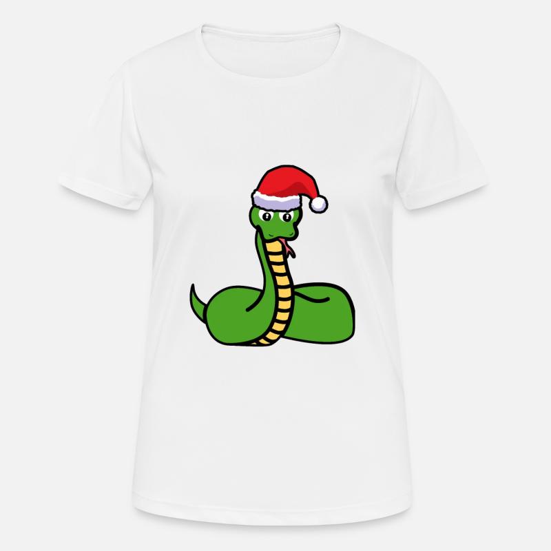 Christmas Snake with Muetze Gift - Women's Breathable T-Shirt - white