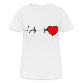 Heart heart line EKG rash - Women's Breathable T-Shirt - white - Front - AI Model Female 172 dark (172cm)
