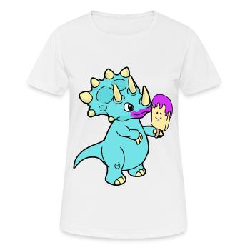 Dino Hunger Ice Fantasy Enfants Bébé - T-shirt respirant Femme - blanc - Devant - AI Model Female 172 dark (172cm)