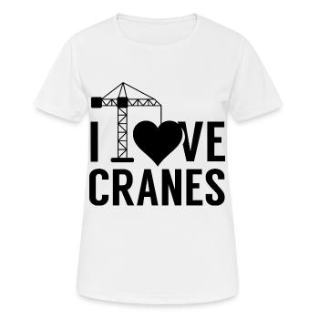 Ich liebe Krane Kranen Kran Kranführer Kranfahrer - Frauen T-Shirt atmungsaktiv - Weiß - Vorne - AI Model Female 172 dark (172cm)
