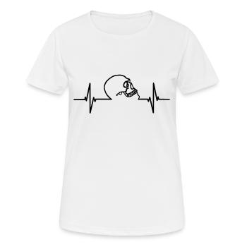 ECG crâne crâne ligne de cœur cadeau - T-shirt respirant Femme - blanc - Devant - AI Model Female 172 dark (172cm)