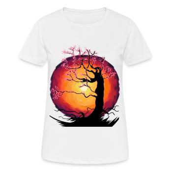 Arbre Cerisier Fleur Fantaisie Fleur de Cerisier Asie Japon - T-shirt respirant Femme - blanc - Devant - AI Model Female 172 dark (172cm)